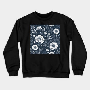 White Flowers Crewneck Sweatshirt